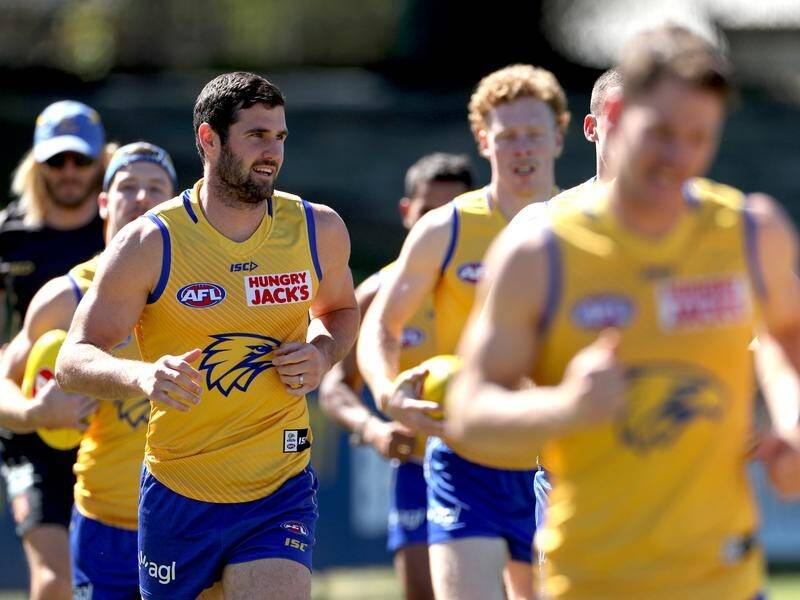 Eagles' Jack Darling (L) is tipped by Josh Kennedy to step up as a "beast" in this season's AFL.
