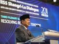 Indonesian defence minister Prabowo Subianto has called for a demilitarised zone in Ukraine. (AP PHOTO)