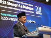 Indonesian defence minister Prabowo Subianto has called for a demilitarised zone in Ukraine. (AP PHOTO)