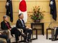 Australia's foreign affairs and defence ministers have met with Japan's leader Fumio Kishida. (AP PHOTO)