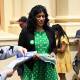 Victorian Greens Leader Samantha Ratnam is seen outside the St Kilda Town Hall voting centre. (James Ross/AAP PHOTOS)