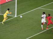 Ghana's Mohammed Kudus (20) scores his side's second goal against South Korea in Qatar. (AP PHOTO)