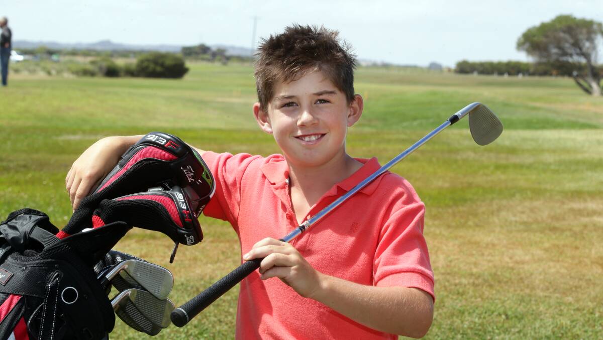 Fraser Marris, 12, is believed to be the youngest player to win a Port Fairy Golf Club adult championship.