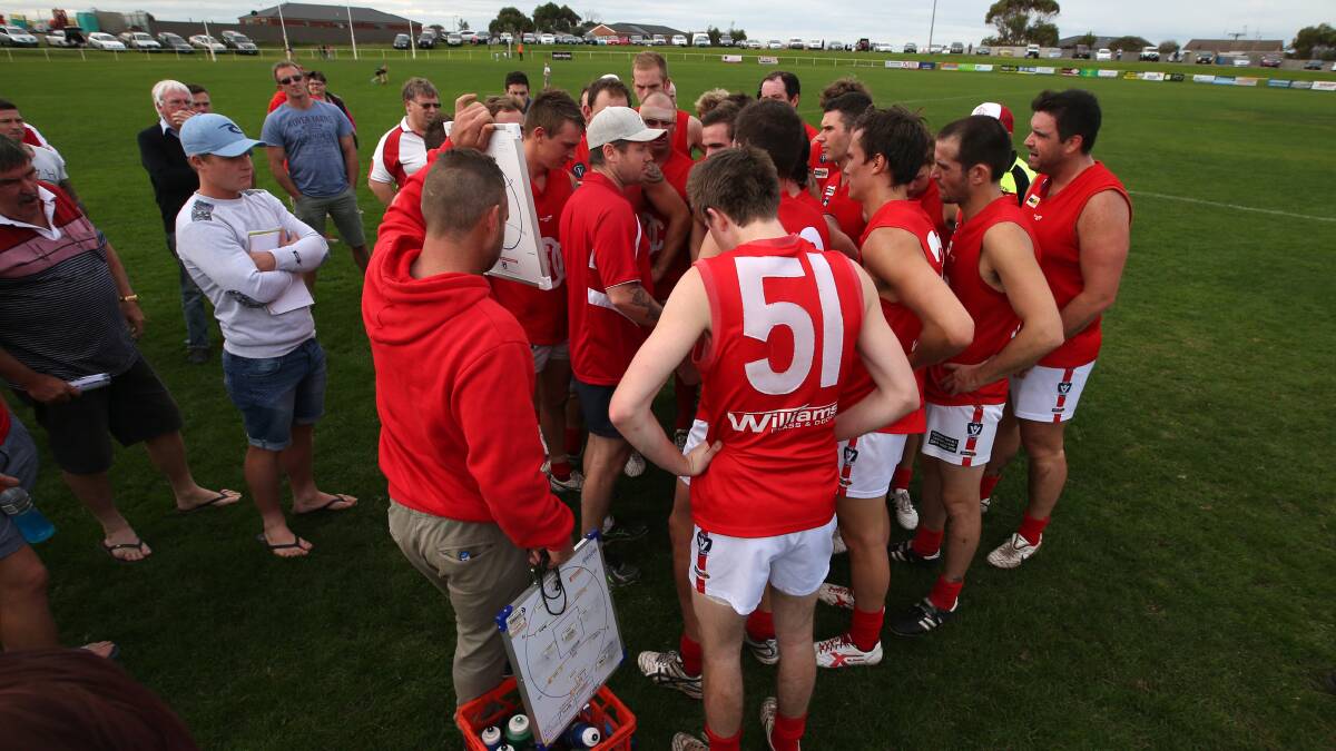 After finishing fourth or fifth the past two years, Dennington footballers are chasing a place in the top three ahead of the WDFNL finals.   Picture: DAMIAN WHITE