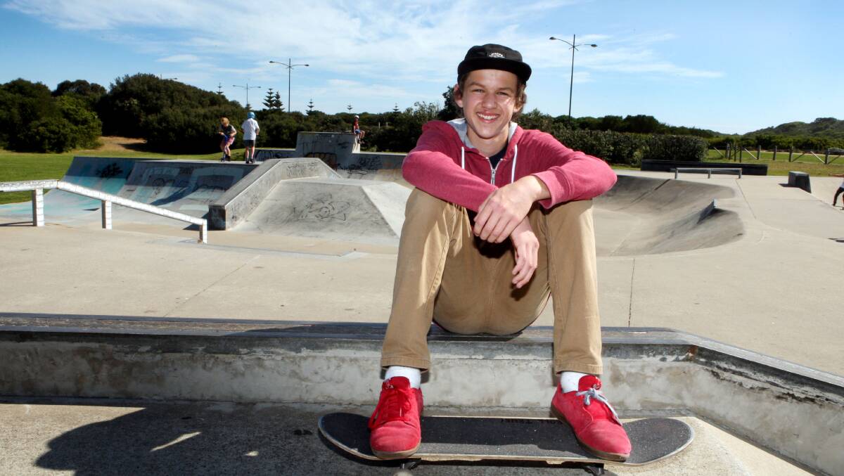 Keen Koroit skateboarder Mitchell Hughan, 14, has presented a petition bearing 400 names to the Moyne Shire Council, calling for a skate park to be built in the town. Picture: LEANNE PICKETT