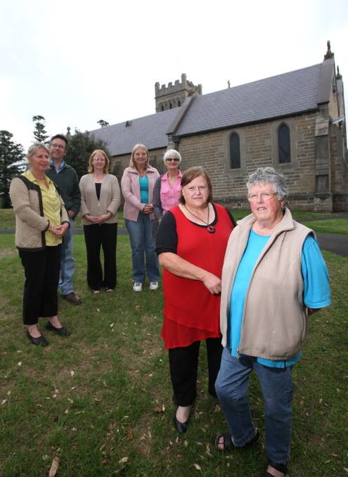 Ruth Ward and Nola Foran (front) and Louise Serra (back, left), Reverend Rob Ferguson, Catherine Sellens, Marilyn Woodward and Netta Hill are part of Anglicare’s Get Out for Good program for ex-prisoners.  Picture: AARON SAWALL
