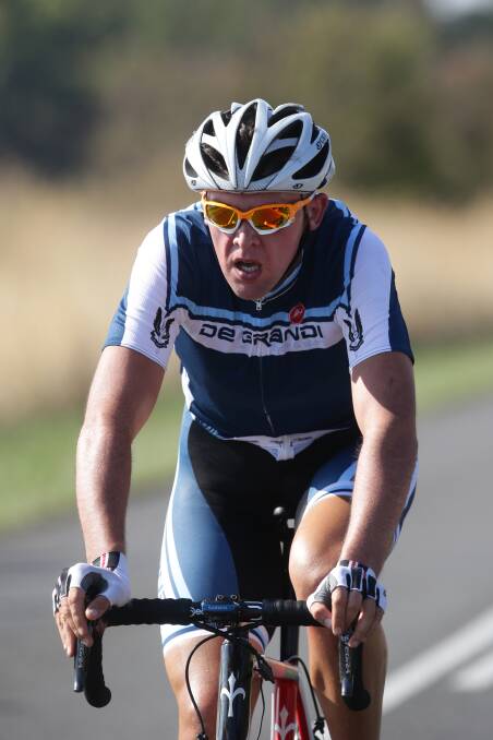 Ballarat cyclist Ashley Key on the way to claiming the Greg Gleeson Memorial road race.