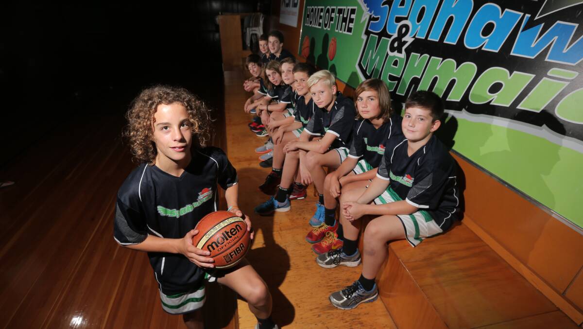 Warrnambool Seahawks, captained by Marcus Herbert (front), were yesterday celebrating their division one semi-final finish at the Basketball Victoria Country under 14 championships in Shepparton on the weekend.