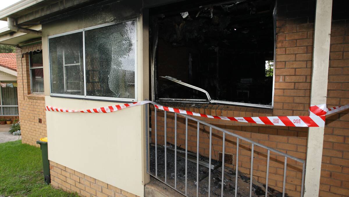 This Ocean Grove, Warrnambool unit was severely damaged by a fire yesterday.