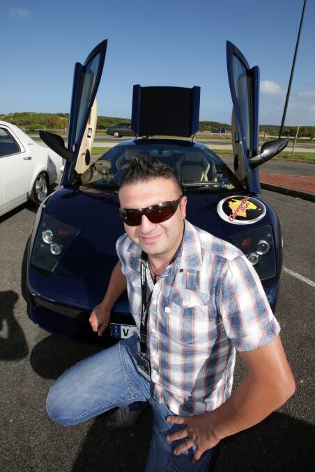 Lamborghini Murcielago owner Kim Moutidis from Melbourne takes part in a Cannonball Run from his city to Warrnambool.