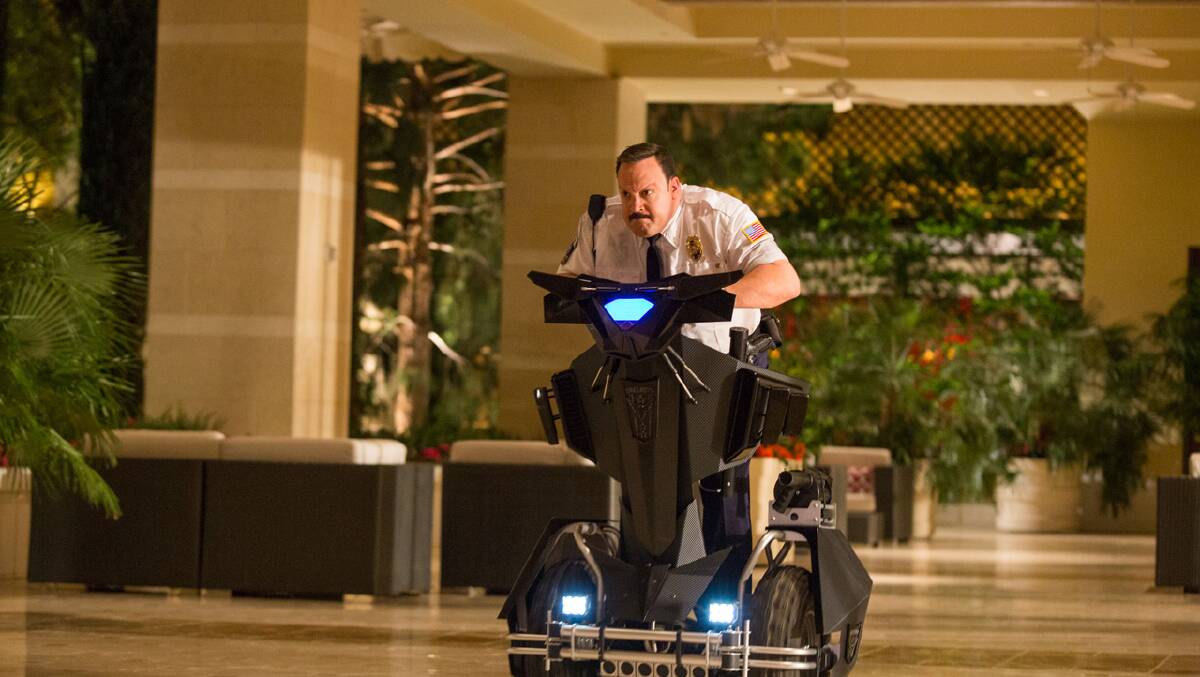 Paul Blart (Kevin James) returns with a souped-up segway in Paul Blart: Mall Cop 2.