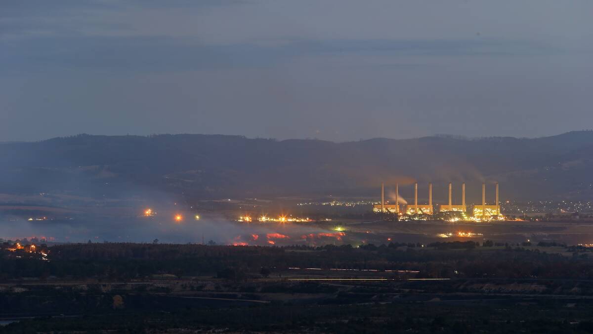 The Morwell Open Cut Mine fire continues to burn. Picture: THE AGE