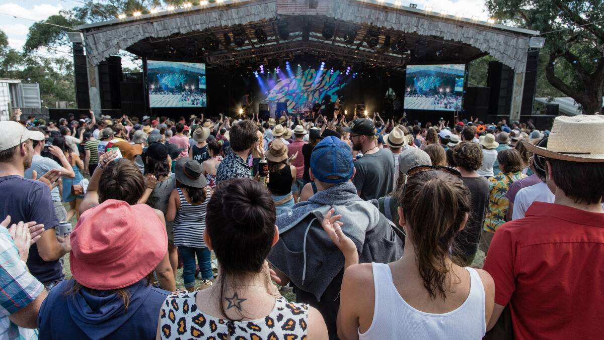 Revelers soak up the atmosphere at the 2015 Golden Plains music festival. 