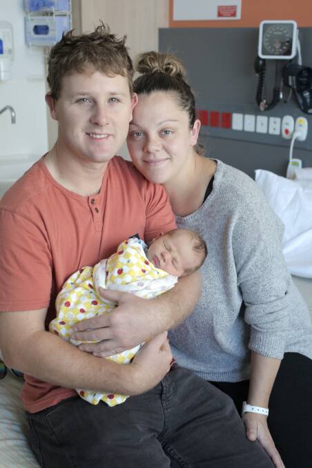 Josh Squires and Amy Thomas of Koroit have a baby son Baylen Thomas Squires born on the March 18 at the Warrnambool Base Hospital. Picture: VICKY HUGHSON