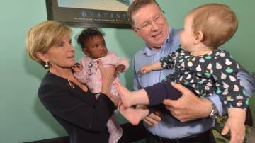 Foreign minster Julie Bishop joined Premier Denis Napthine on the campaign trail on Friday. Major newspapers have backed a Napthine lead Coalition for re-election. Picture: FAIRFAX 