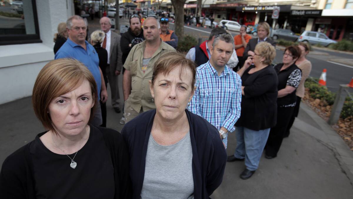 Amanda Lowen (left) pictured with other business owners opposed to the Commerce Warrnambool levy. Ms Lowen says the Warrnambool Traders Action Group isn't prepared to meet with Commerce Warrnambool to discuss the levy. Picture:ROB GUNSTONE