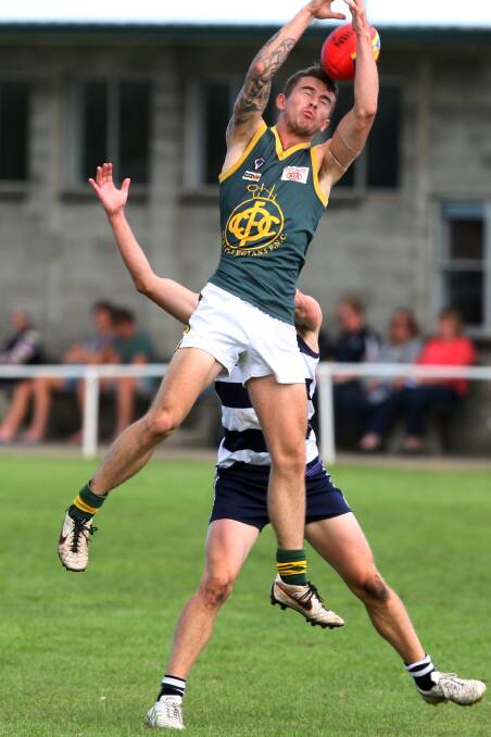 WDFNL round 3 action between Allansford and Old Collegians. Picture: LEANNE PICKETT 