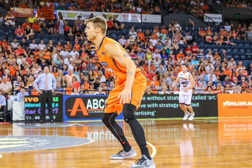Warrnambool export Nathan Sobey hits the court for Cairns Taipans in his NBL debut. Picture: GORDON GREAVES