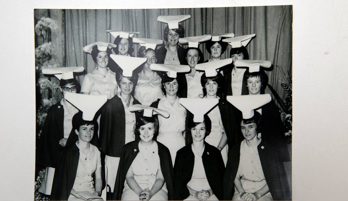 The 1967 nursing graduates included M. Uebergang (back centre), C. Matthews (third row left), M. Stonehouse, R. Pridgon, H. Morcom, L. Finlayson, M. Hurley, P. Goodes (second row left), H. Houlihan, J. Warburton, L. Wilson, S. Milne, M. McGuiness (front row left), J. Russell, D. Wyatt, D. Cain.