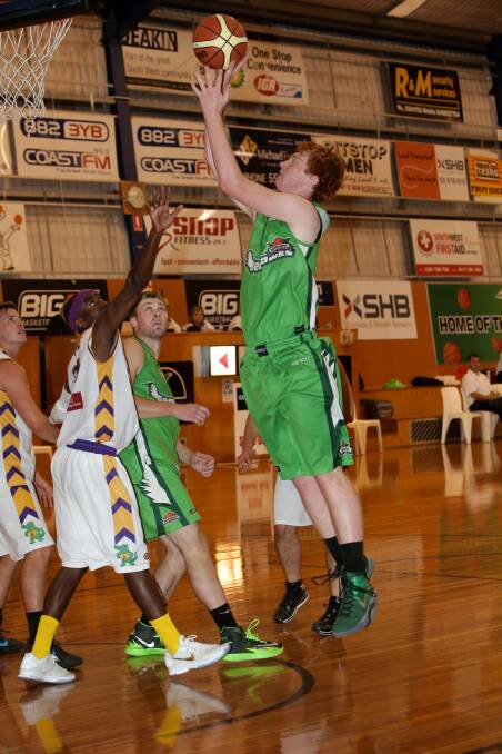 Seahawk Liam Killey elevates over the Altona Gators defence earlier this season. He is excited about a Big V semi-final appearance on Saturday. 140329LP65 Picture: LEANNE PICKETT