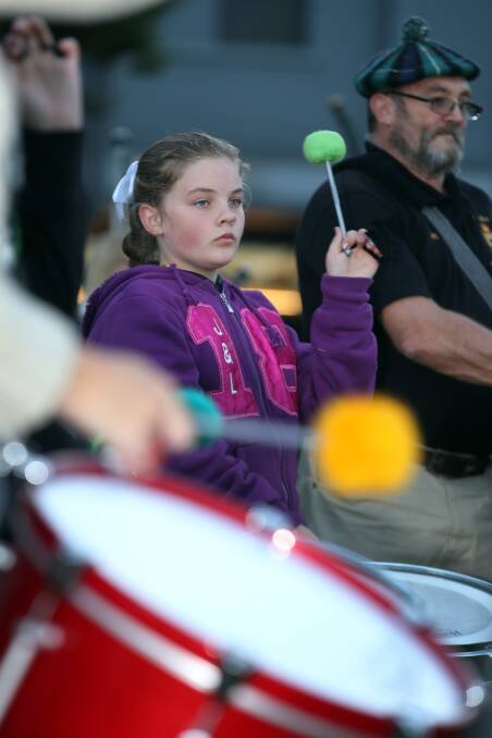 Drummer Zara Young, 13, of Warrnambool, sets a lively beat. 
