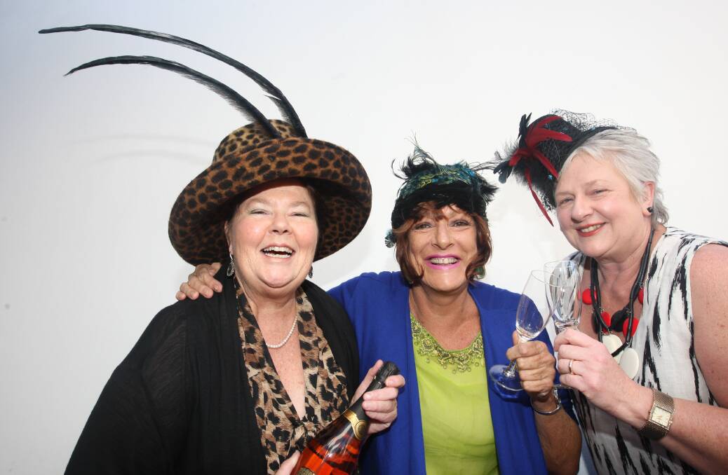 Carolyn Monaghan (left), Vivienne Porter and Margaret Hutson from the Inner Wheel Club are throwing a pre-May races hat party at Koroit tomorrow.  
