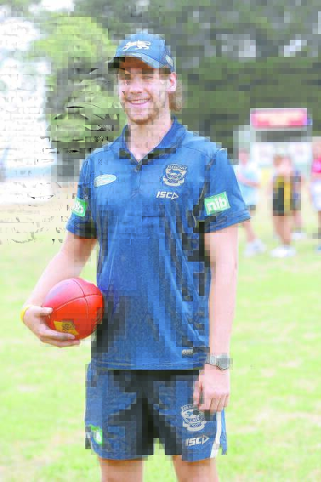 Nick Bourke — drafted to Geelong from Kolora-Noorat — was back close to home territory yesterday for a training session for youngsters at Simpson with the Cats. 