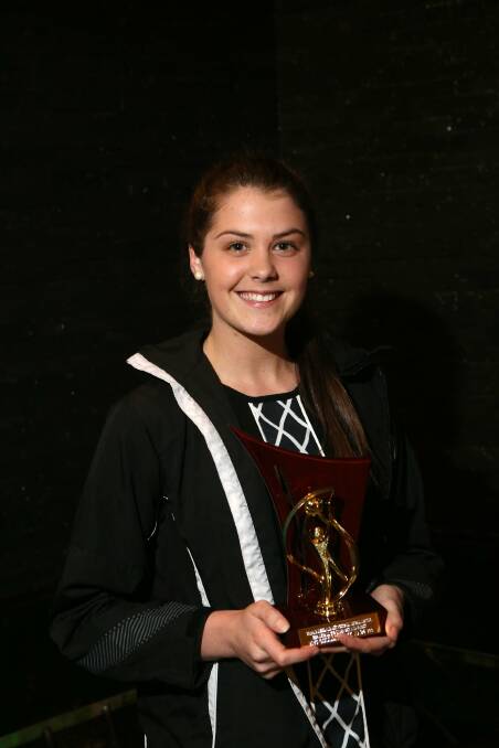 Kolora-Noorat midcourter Meg O'Sullivan needed two votes in the last round to claim the 17 and under netball best and fairest in a thrilling count. 141813AS34 Picture: AARON SAWALL