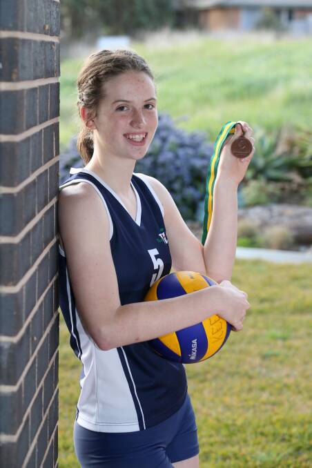 Warrnambool volleyballer Lauryn Keeley, 14, shared in a bronze medal win at the national under 16 championships last week.  140902DW30 Picture: DAMIAN WHITE