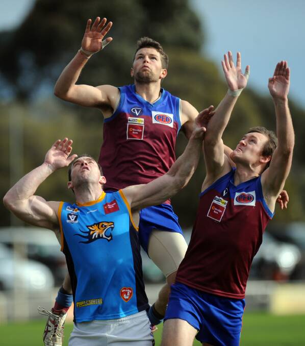 Dylan Parish, centre, is looking to make a mark in the HFNL or WDFNL next season. Picture: Wimmera Mail-Times