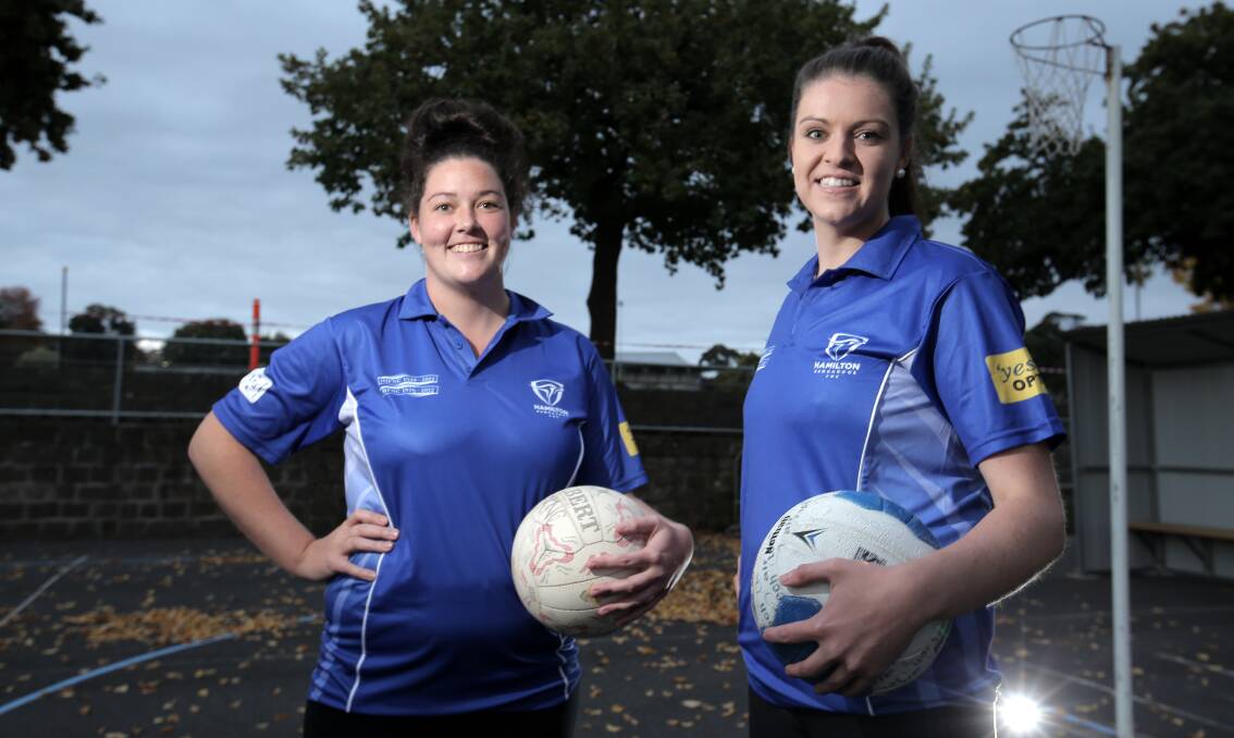 Sisters Rhianne Lewis (left) and Kelsey Lewis are making their mark at Hamilton Kangaroos, after playing with Penshurst and Hamilton Magpies. 