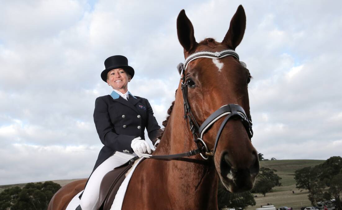 Amanda Ross prepares to compete on William Wordsmith at the annual Camperdown Horse Trials. 