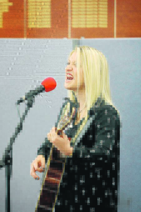 Kayla Dwyer performs during Sunday’s 3WAY FM live broadcast. 