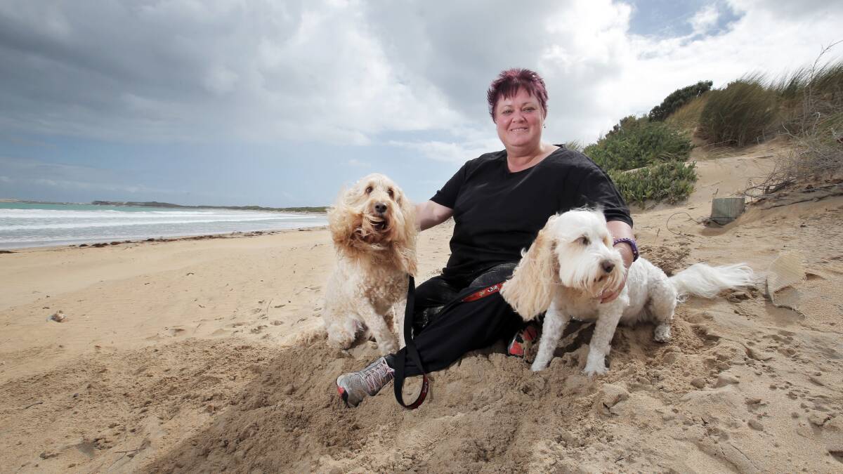 Barb Kirkby is looking forward to having an extra two months to run her dogs Tully and Cooper on Warrnambool’s main beach.