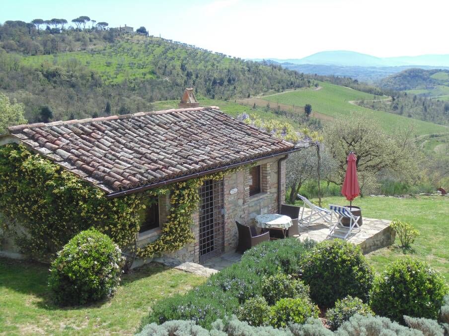 One of the Italian farmhouse buildings renovated by David and Chrissie Lang that now comprise Casa San Gabriel.