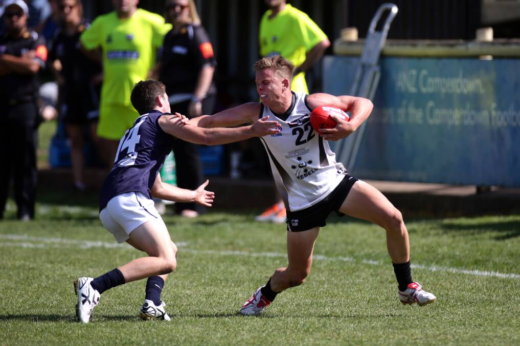Portland teenager and Ballarat Rebels player Tom Templeton (right) is on his way to the AFL’s state combine in October. 140330DW07 Picture: DAMIAN WHITE