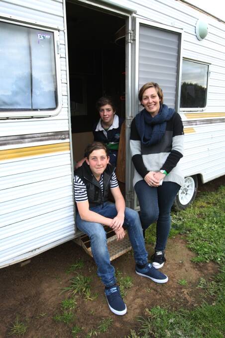 Illowa’s Melissa Simms, her husband Matthew (absent) and sons Jak, 14, and Casey, 13, are big fans of lengthy, affordable family holidays in their caravan. 140804LP44 Picture: LEANNE PICKETT