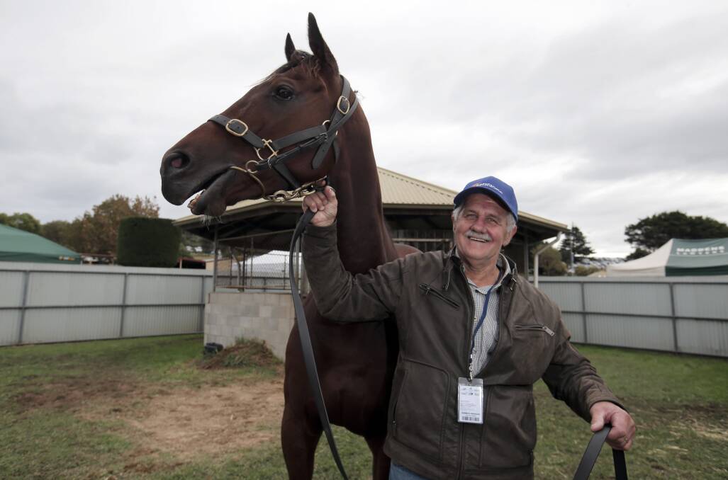 Part-owner Ken Harrigan travelled from Narre Warren North yesterday to see About The Journey win on day three of the May Racing Carnival — more than a decade after a planned trip to the event was abandoned when his father died.
 140501RG72 Picture: ROB GUNSTONE