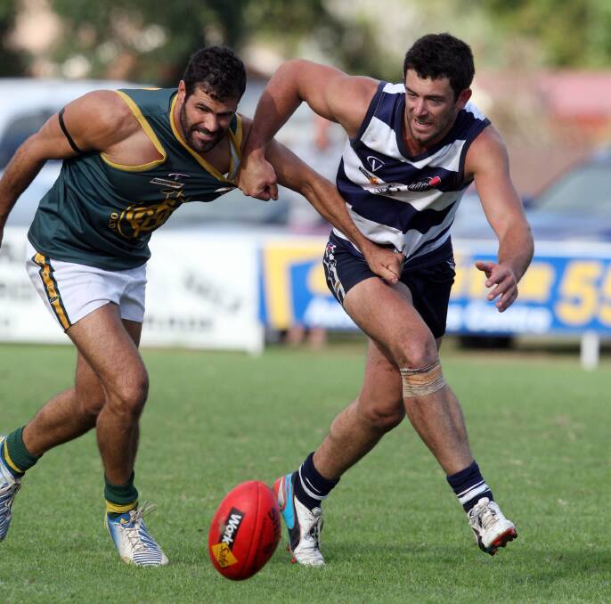 Old Collegians’ Scott Williams is hoping for better luck this Saturday if he’s selected in the side to play Allansford — three months after fracturing his fibula against the Cats. 
140412LP71 Picture: LEANNE PICKETT