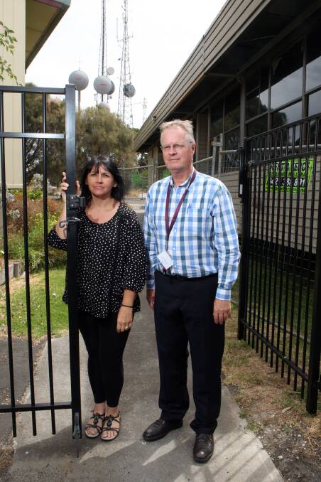 Warrnambool Special Developmental School comittee member Ann-Marie Day and principal Robert Dowell say a new school at a new location is the only answer the chronic overcrowding at the present Hyland Street site.