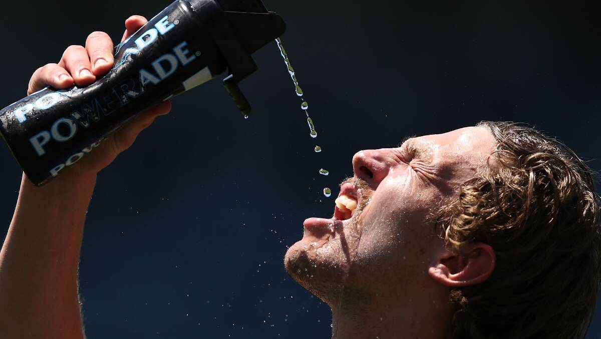 Billie Smedts cools off during training with the Cats this summer. Picture: GETTY IMAGES