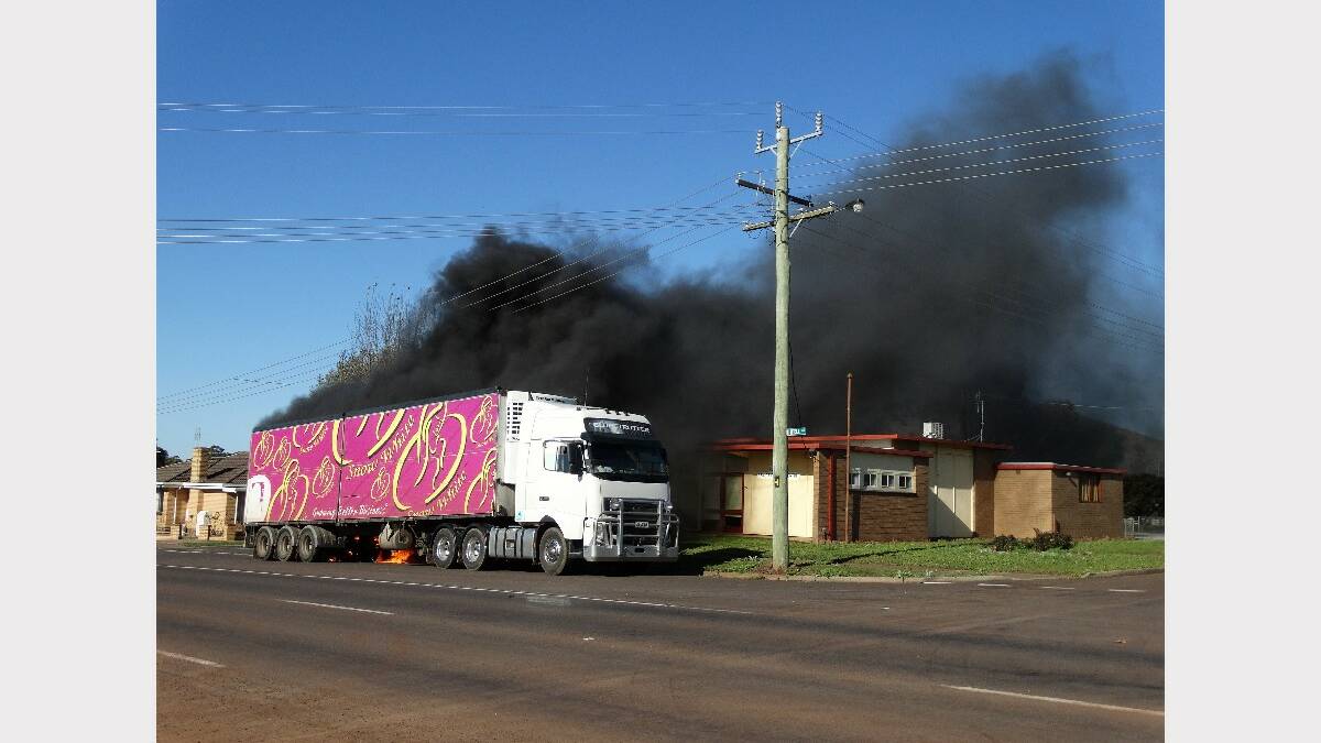 A truck parked in Penshurst caught fire on Sunday afternoon. Photo: Tracey Kruger