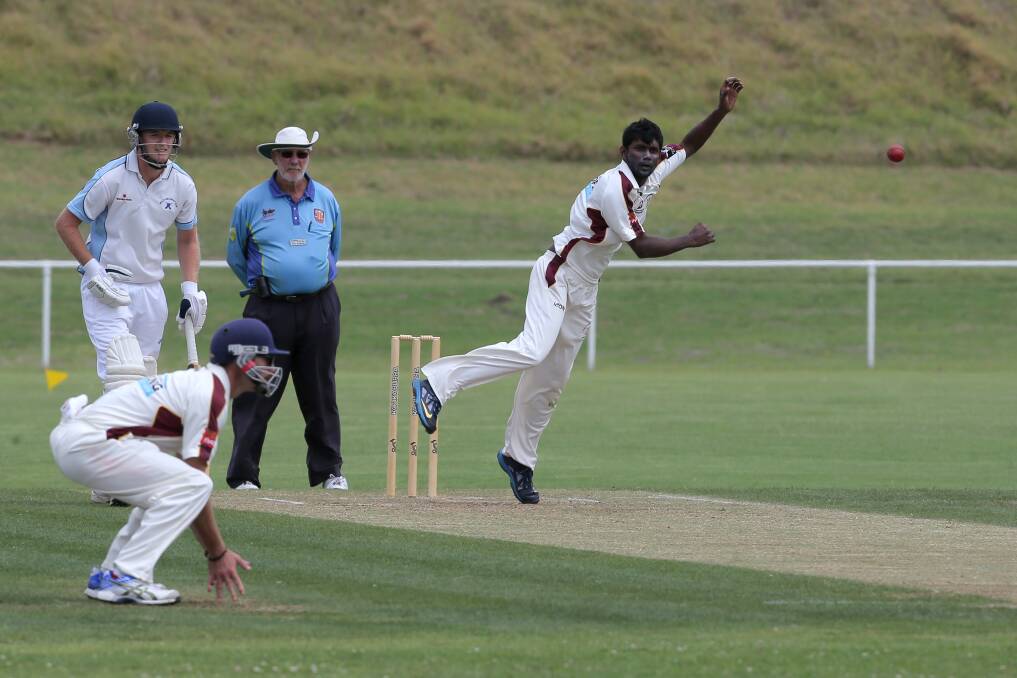 East Warrnambool-YCW leg-spinner Sanjaya Chathuranga has the ability to stem the flow of runs from Port Fairy.
Picture: ROB GUNSTONE