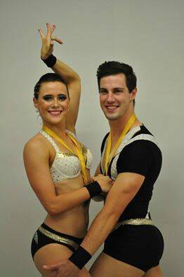 Naringal aerobics star Brenton Andreoli with partner Katerina Smejkalova. 