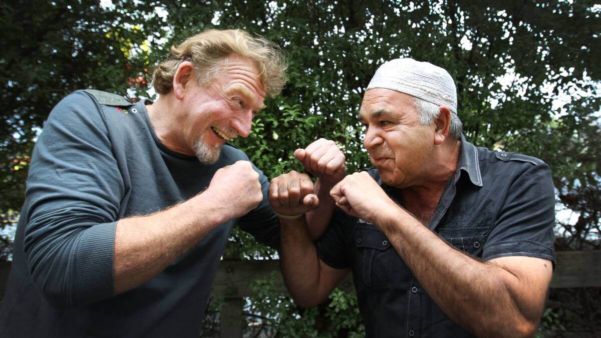 Former Warrnambool junior sparring partners Jim Ewing (left) and Lenny Clarke have teamed up to star in a short film they hope to screen at Tropfest.     