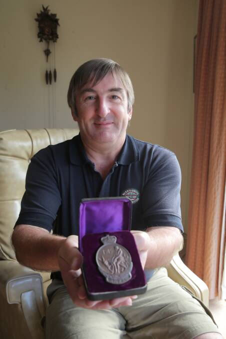 Anthony Cook is custodian of his great-great-uncle’s WWI medals and memorabilia.
150421VH11 Picture: VICKY HUGHSON