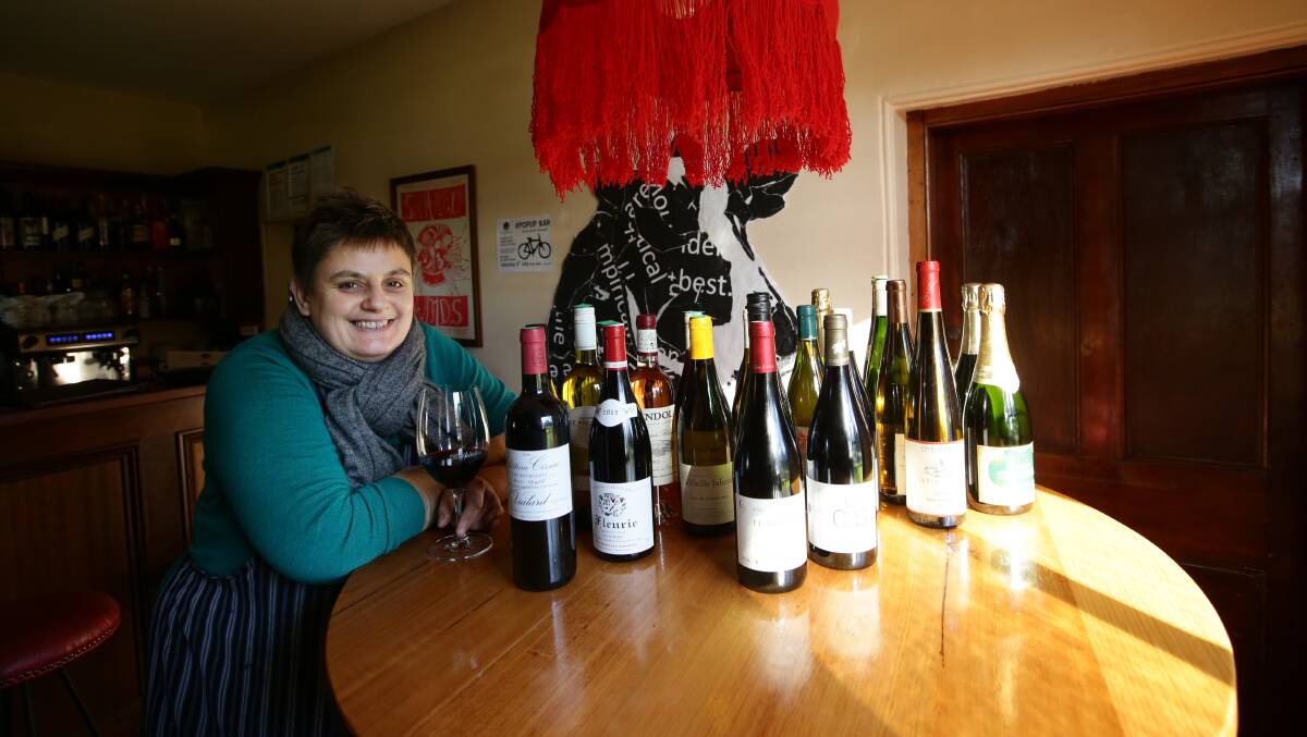 Tanya Connellan, chef and co-owner of the Merrijig Inn, lines up the French wine for tastings as part of Port Fairy’s Winter Weekends.
