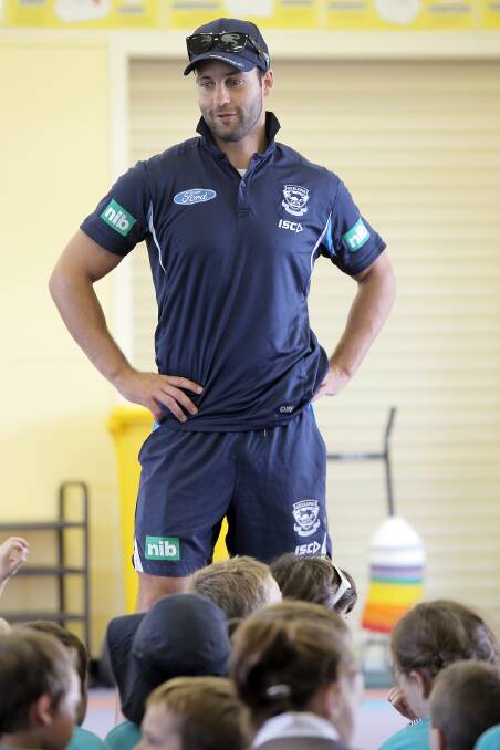 Jimmy Bartel answers questions from Warrnambool West Primary students.