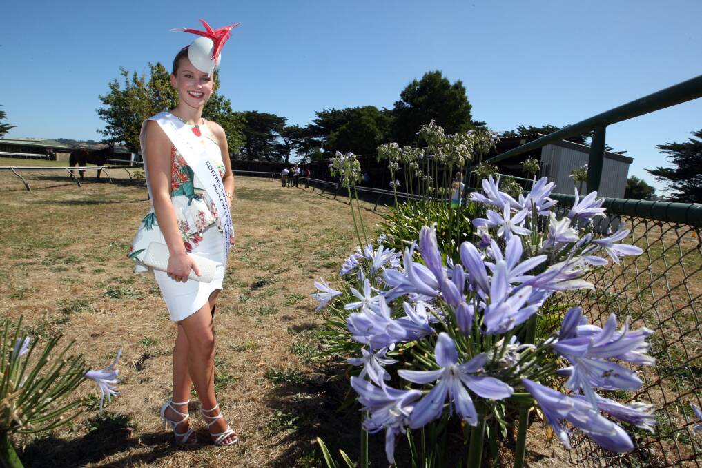 Colac Cup Fashion on the Field winner Bonnie Cerchi from Melbourne.