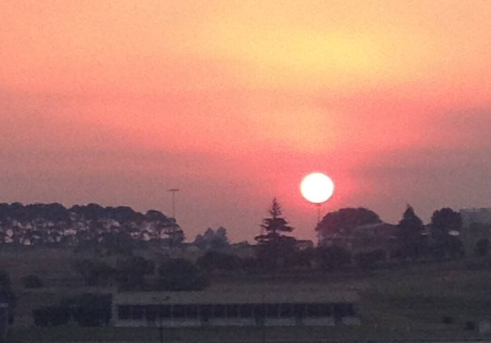 Smoke from the fire travelled further than Warrnambool as the sun set.